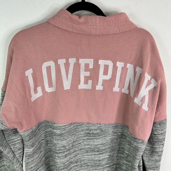 Victoria's Secret PINK gray and pink varsity pullover size‎ small - Picture 6 of 6
